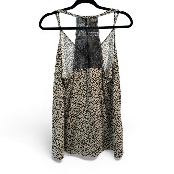 POL Leopard Print Lace Back Button-Front Cami Tank Top – Size S - Picture 2 of 4